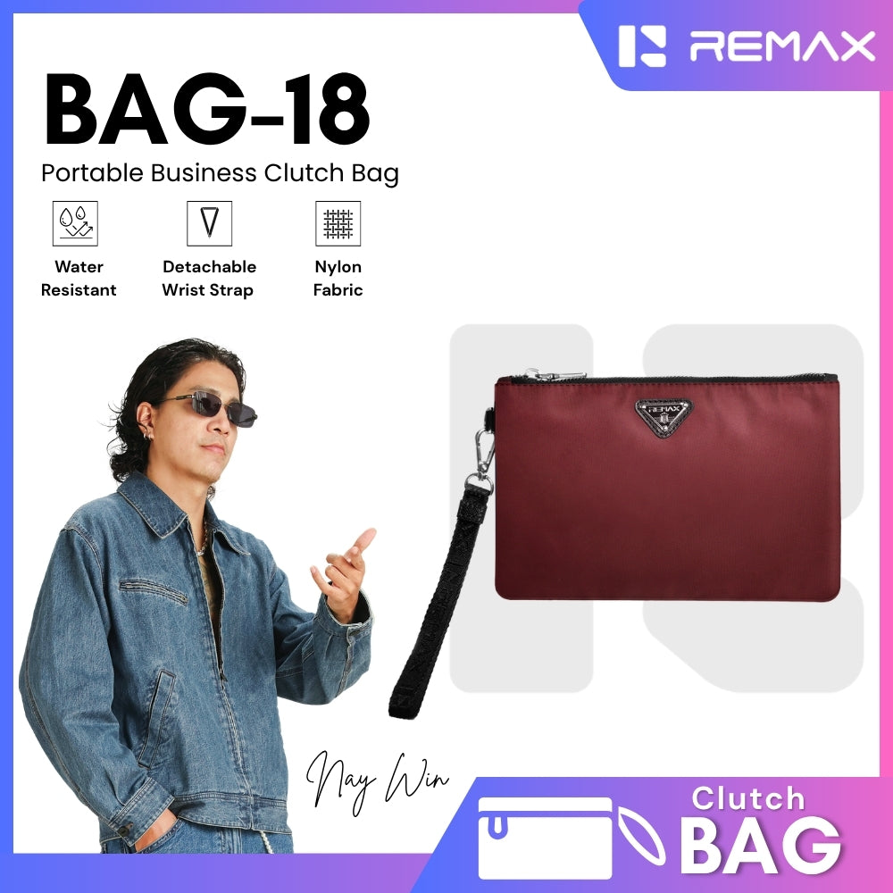 REMAX - BAG-18 Portable Business Clutch Bag - Red