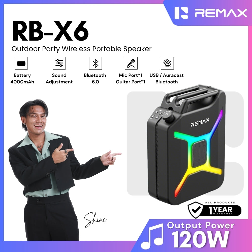 REMAX - RB-X6 Outdoor Party Portable Speaker ( 120W ) - Black