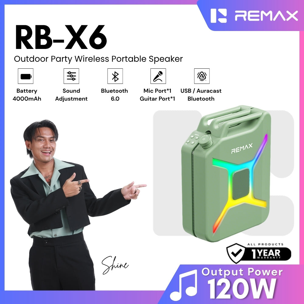REMAX - RB-X6 Outdoor Party Portable Speaker ( 120W ) - Green