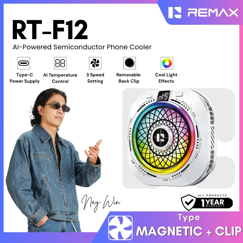 REMAX - RT-F12 AI-Powered Semiconductor Phone Cooler - White