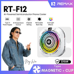 REMAX - RT-F12 AI-Powered Semiconductor Phone Cooler - White