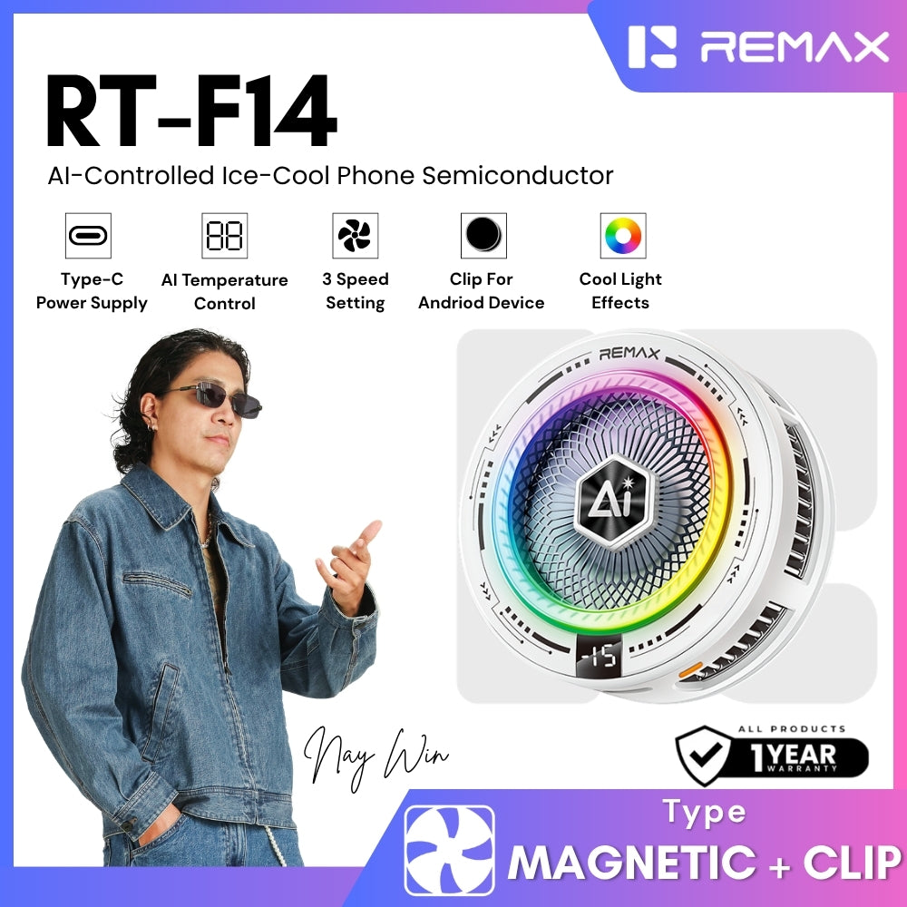 REMAX - RT-F14 AI-Controlled Ice-Cool Phone Cooler - White