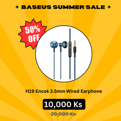 BASEUS H19 ENCOK 3.5MM WIRED EARPHONE - Blue