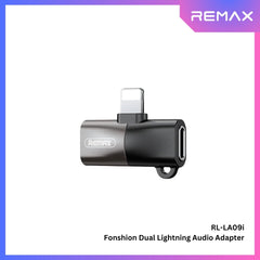 REMAX - RL-LA09i 2.0A Dual Lightning Audio Jack Splitter - Black