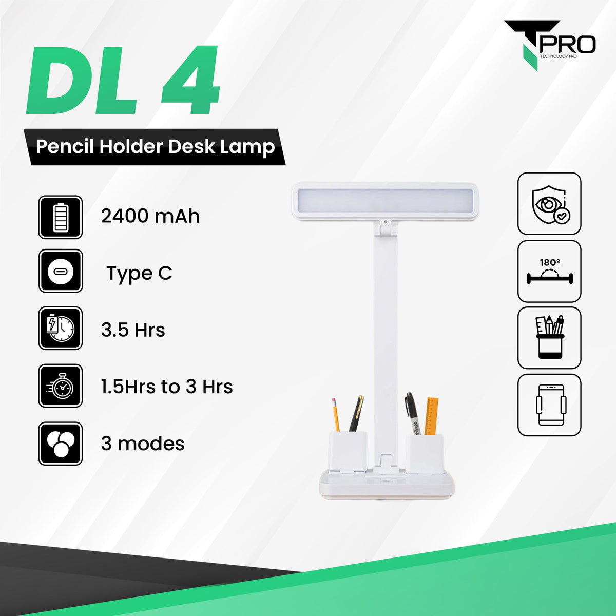 T PRO TP-DL 4 PENCIL HOLDER DESK LAMP