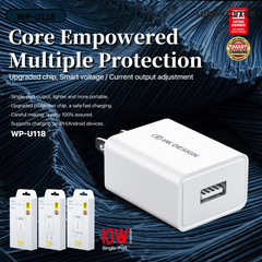 WK WP-U118 (TYPE-C) UPINE SERIES SINGEL USB SET CHARGER FOR TYPE-C (US)(10W)(2A)