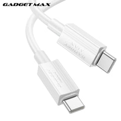 GADGET MAX - GX27 C-C TPE Series Type-C To Type-C Fast Charging Data Cable (60W) - White