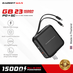 GADGET MAX GB23 AIO PRO 15000MAH ALL-IN-ONE POWER BANK - BLACK