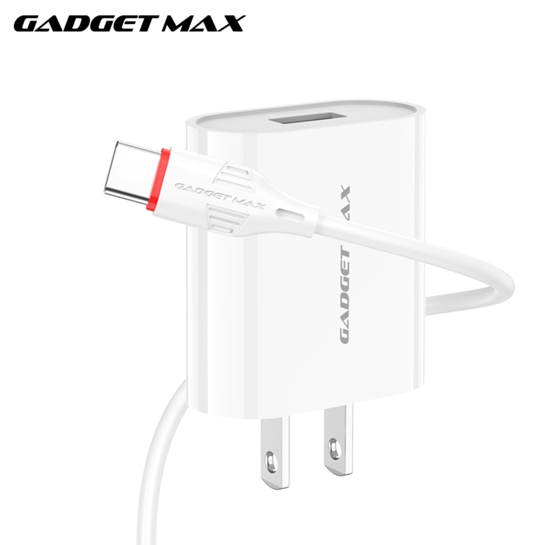 GADGET MAX GC02 TYPE-C 2.4A SINGLE USB PORT SPEEDY TYPE-C CHARGER SET(1USB)(2.4A)(1M)