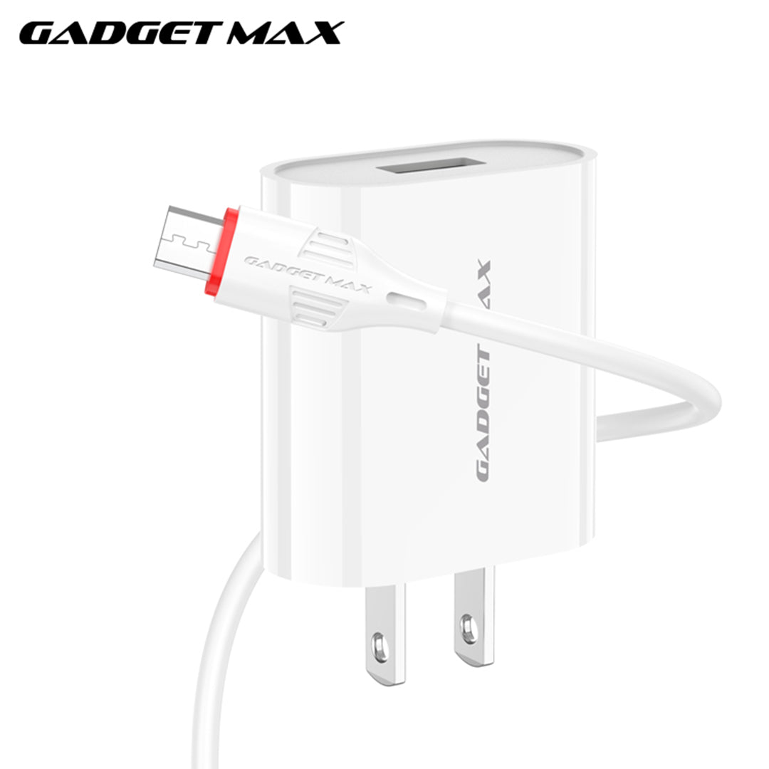 GADGET MAX GC02 MICRO 2.4A SINGLE USB PORT SPEEDY MICRO CHARGER SET (1USB)(2.4A)(1M)