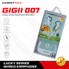 GADGET MAX GIGII-007 LUCKY SERIES  3.5MM EARPHONE - GREEN