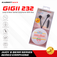 GADGET MAX GIGII-232 JUDY&BEAR SERIES 3.5MM WIRED EARPHONE - BLACK