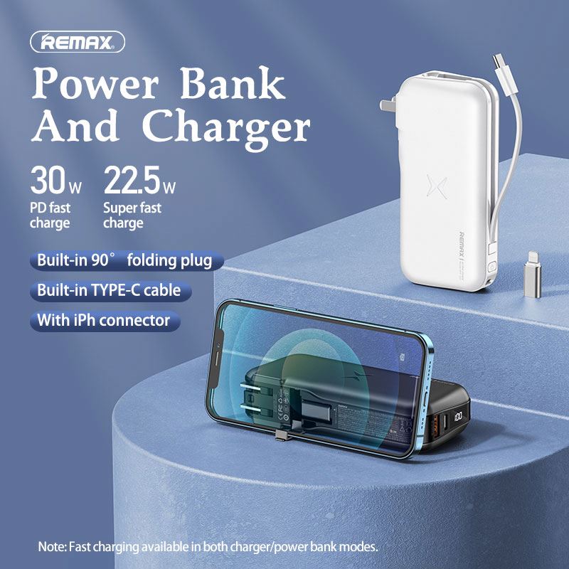 Remax RPP-252 9600mAh 30W PD+QC Glory Series All in One Multi-Compatible Power Bank (30W)