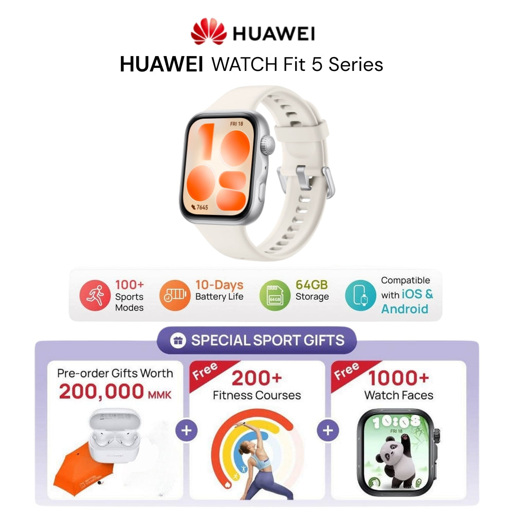 HUAWEI - Watch Fit 5 Smart Watch - White