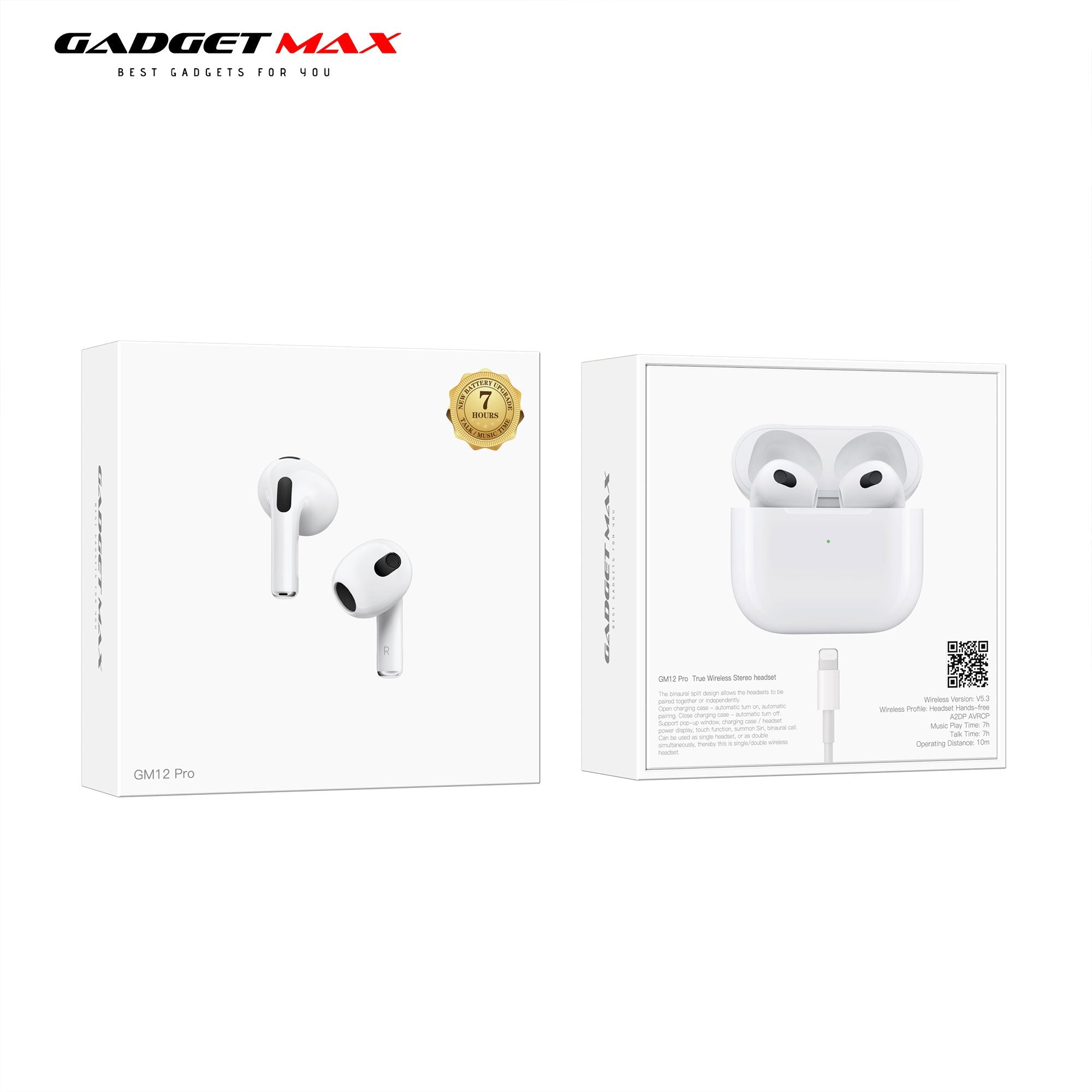 GADGET MAX GM12 PRO EW43 TRUE WIRELESS STEREO HEADSET