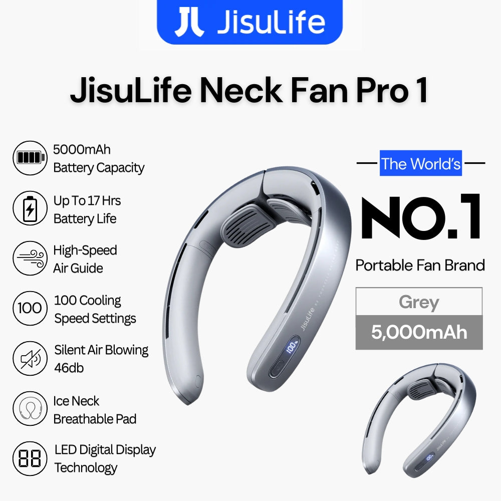 JisuLife - Neck Fan Pro 1 ( 5,000mAh ) - Grey
