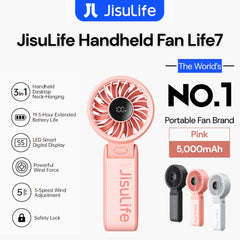 JisuLife - Handheld Fan Life 7 ( 5000mAh ) - Pink
