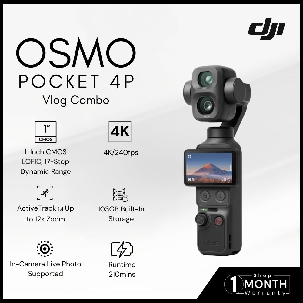 DJI - Osmo Pocket 4P ( Vlog Combo ) - Black
