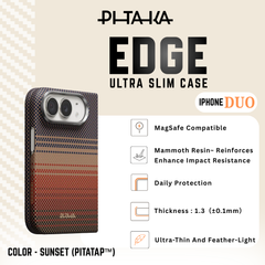 PITAKA - iPhone Duo Case (Edge Series) - Back Case Only - Sunset
