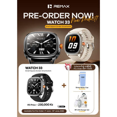 [ Pre-Order ] REMAX - Watch 33 Small Square Screen Smart Watch - Black