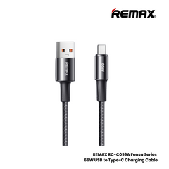 REMAX RC-C099A Fonsu Series 66W USB to Type-C Fast Charging Data Cable - Black