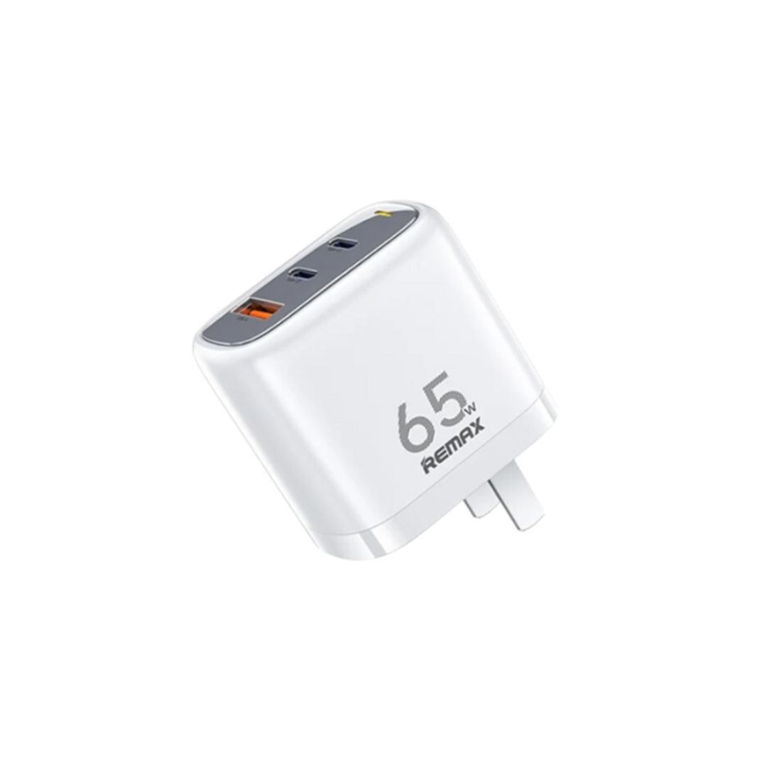 Remax RP-U60 Figen Series 65W Gan Folding Charger (2 Type C + 1 USB)