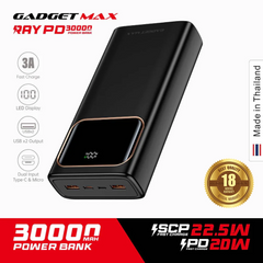 GADGET MAX 30000MAH 22.5W RAY PD POWER BANK (5V/3A)(OUTPUT-TYPE-C/A1/A2)(INPUT-MICRO/TYPE-C)