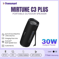 TRONSMART - Mirtune C3 Plus 50W Portable Wireless Speaker - Black