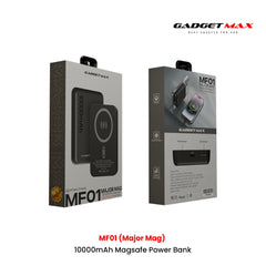 GADGET MAX - Major Mag MF01 10000mAh Magsafe Power Bank (Wireless 15W/PD 20W) - Black