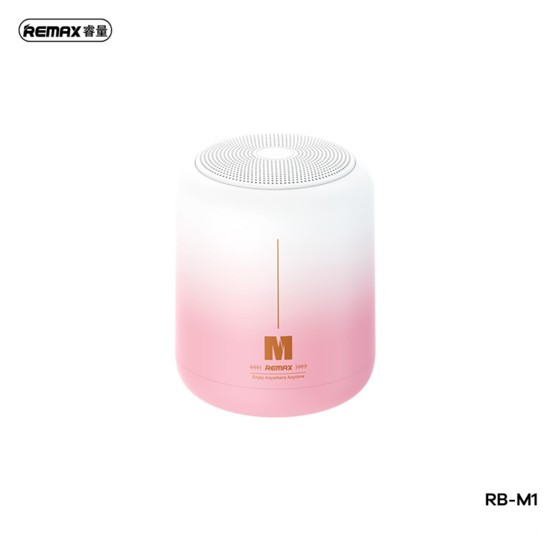 REMAX RB-M1 AIRCITY SERIES PORTABLE WIRELESS SPEAKER (3W) (5V) - White Pink