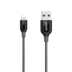 Anker 3ft PowerLine+ Lightning Nylon Braided Cable, Apple MFi Certified - Gray, A8121HA