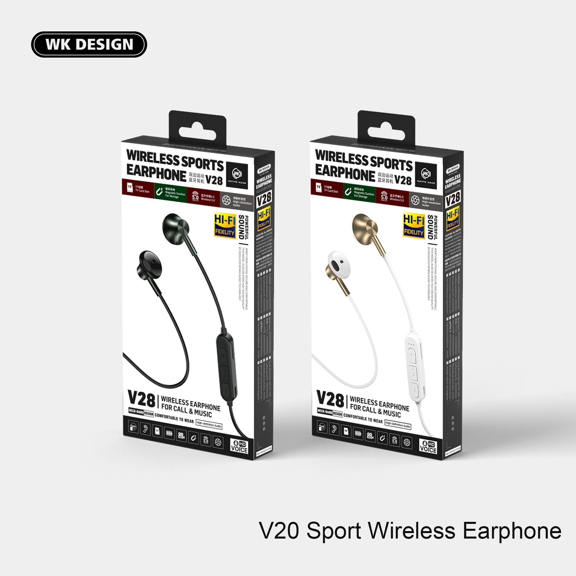 WK V28 Wireless Sport Headphone - White