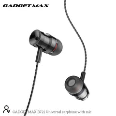 GADGET MAX - B721 3.5mm In-Ear Universal Buddy Wired Earphone - Black