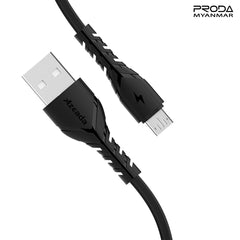 PRODA PD-B47A WING SERIES DATA CABLE (1000MM) (3A) - Black