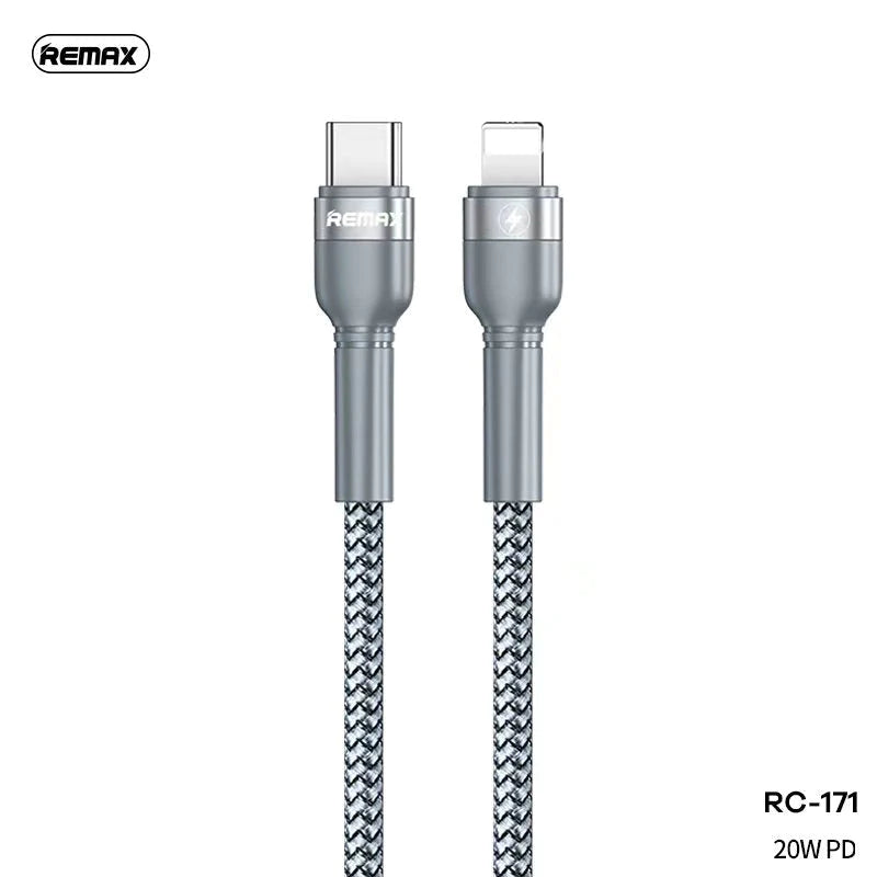 REMAX RC-171 JANY SERIES 20W PD FAST CHARGING DATA CABLE TYPE-C TO IPH (1M), iPhone Cable, Lightning Cable, PD Cable, Fast Charging Cable, Type-C to Lighting Cable