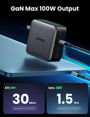 UGREEN - CD226 GAN Fast Charger ( 100W ) (1 USB - 3 Type-C)