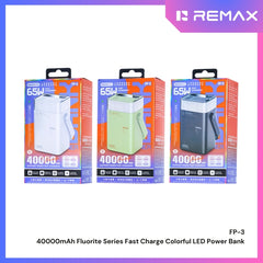 REMAX - FP-3 40000mAh Fluorite Series 65W Fast Charging Colorful LED Power Bank ( PD65W+QC22.5W ) - Green
