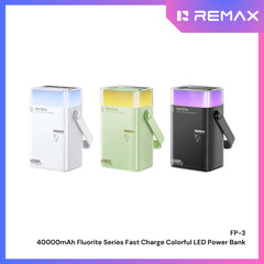 REMAX - FP-3 40000mAh Fluorite Series 65W Fast Charging Colorful LED Power Bank ( PD65W+QC22.5W ) - Black