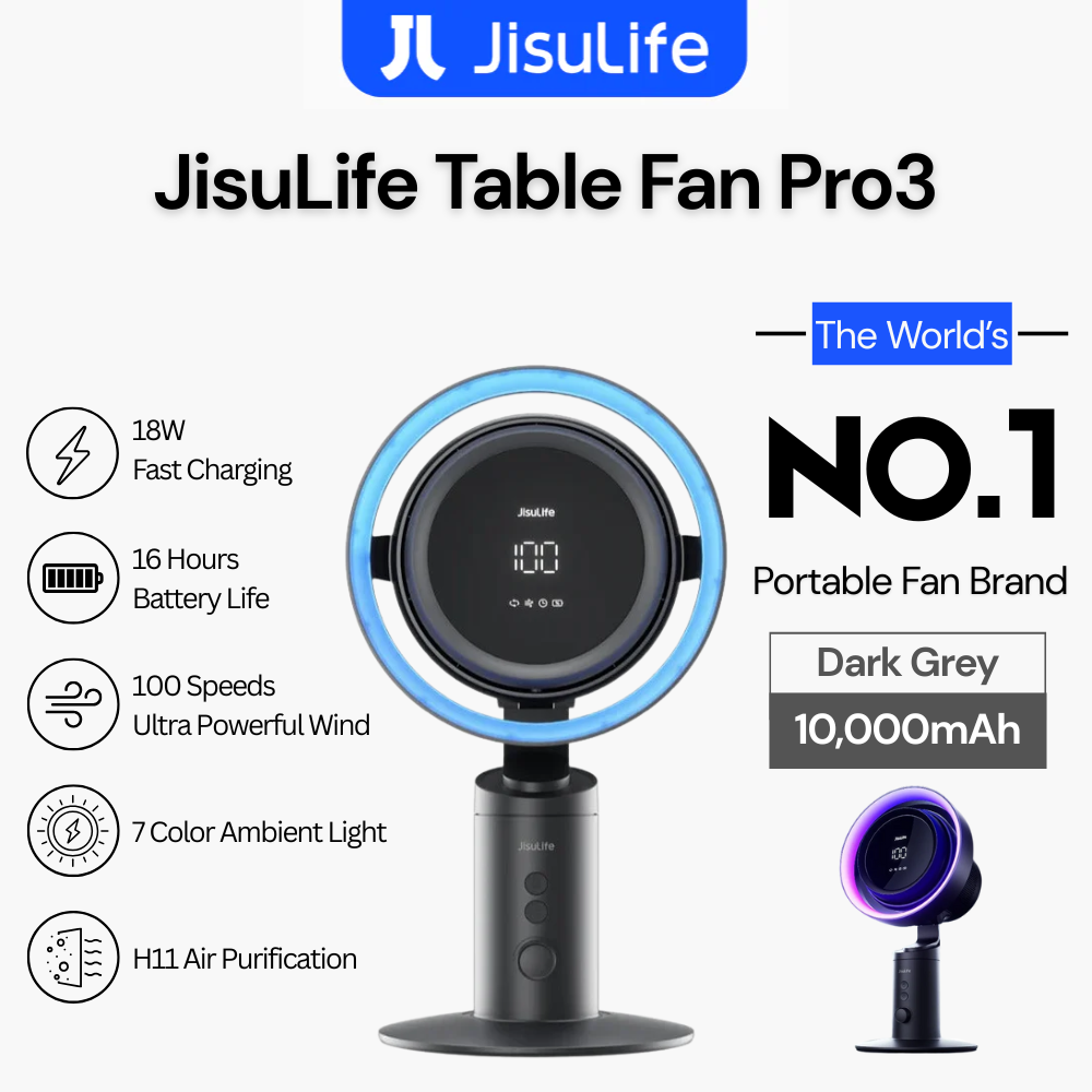 JisuLife - Table Fan Pro 3 ( 10,000mAh ) - Dark Grey