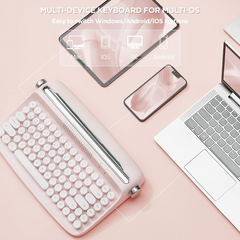 Actto Retro Bluetooth Keyboard (Baby Pink)