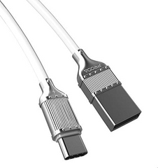 PRODA (PD-B20A) REASE SERIES ZINC ALLOY DATA CABLE FOR TYPE-C (2.1A) - Silver
