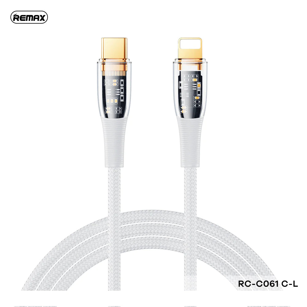 REMAX RC-C061 C-L EXPLORE SERIES 20W CYBERPUNK PD FAST CHARGING DATA CABLE TYPE-C TO IPH
