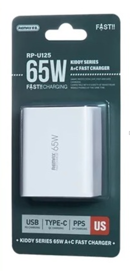 REMAX RP-U125 KIDDY SERIES 65W A+C FAST CHARGER(US) (209447)