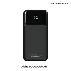 GADGET MAX - GB105 Alpha PD 20000mAh PD+QC Fast Charging Digital Power Bank ( 20W+22.5W ) - Black