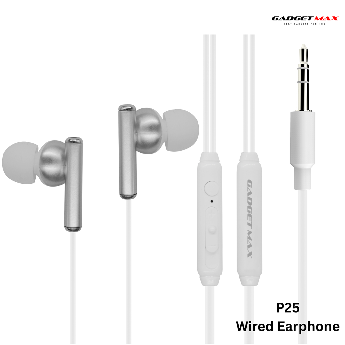 GADGET MAX - P25 3.5mm Wired Earphone - White