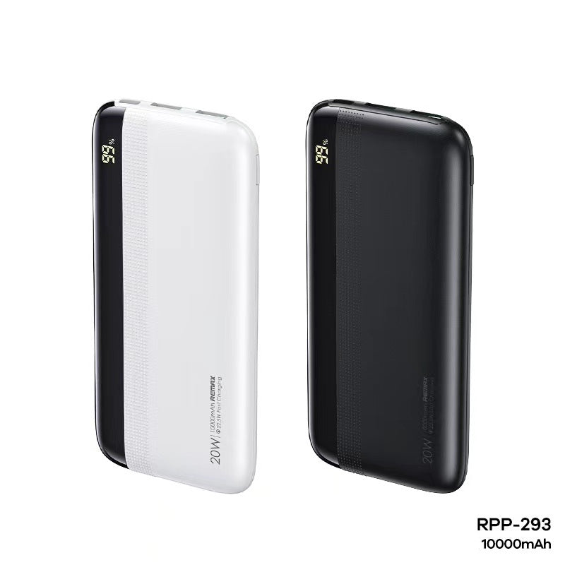 REMAX RPP-293 10000mAh KIREN SERIES 20W+22.5W QC+PD FAST CHARGING POWER BANK (OUTPUT-2USB/INPUT-MICRO)(TYPE-C IN/OUT), 10000mAh Power Bank, PD+QC Power Bank, 22.5W Power Bank-White