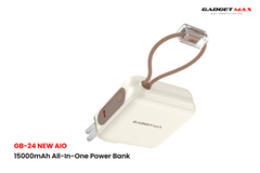 GADGET MAX GB24 AIO Pro Series 15000mAh All-in-One Fast Charging Cable Power Bank  - Brown
