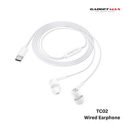 GADGET MAX - TC02 Type-C Wired Earphone - White