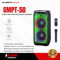 GADGET MAX - GMPT-50 Party Box Wireless Bluetooth Speaker (50W) - Black