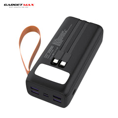 GADGET MAX GB-30PRO 30000MAH PD20W+ QC22.5W WITH CABLE FAST CHARGING POWER PRO DIGITAL DISPLAY POWER BANK (OUTPUT-4USB)(TYPE C-IN/OUT)(IPH-IN/OUT)